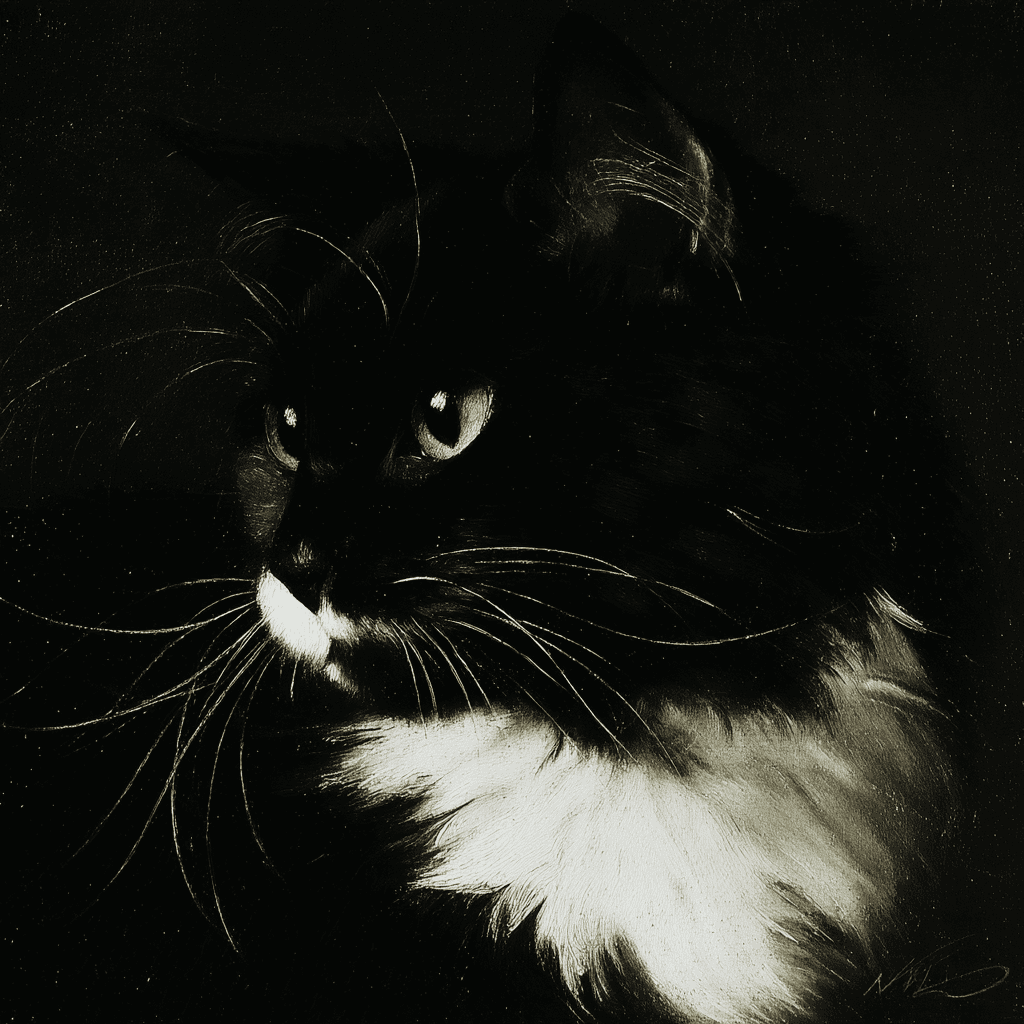 High Baroque chiaroscuro (Caravaggio vibe) pet portrait example
