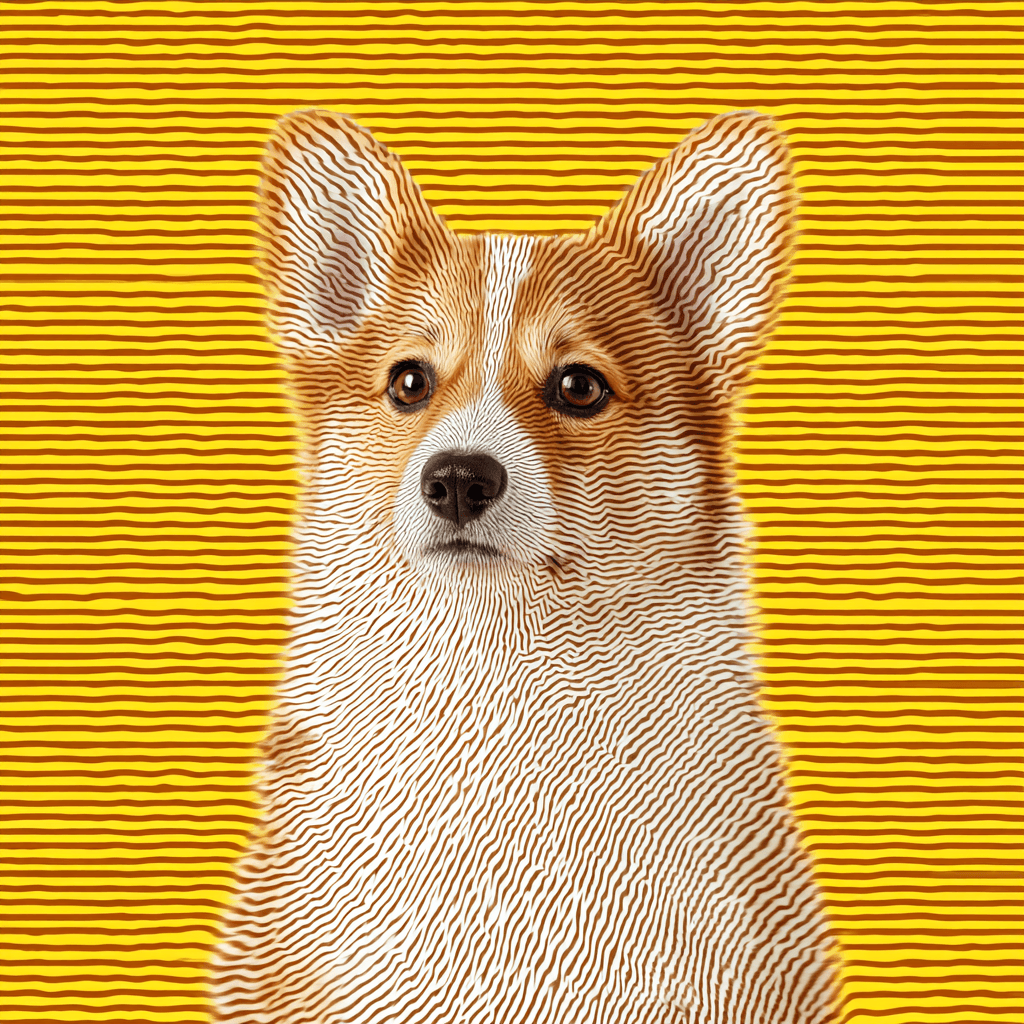 Op art illusion pet portrait example