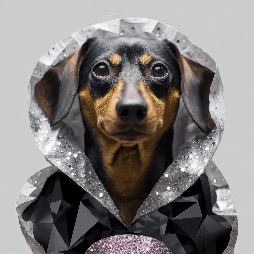 Crystal Glam Superhero pet portrait example
