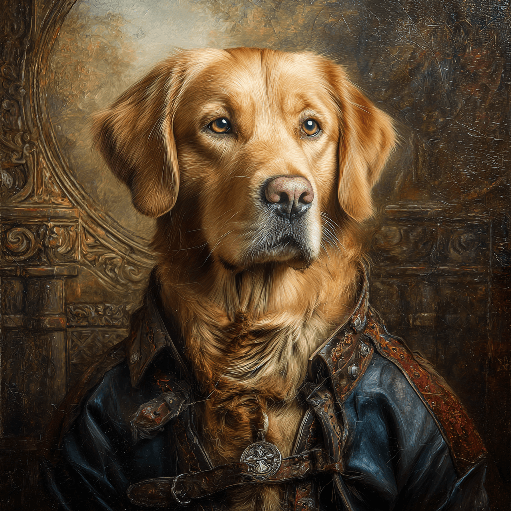 Renaissance oil portrait pet portrait example