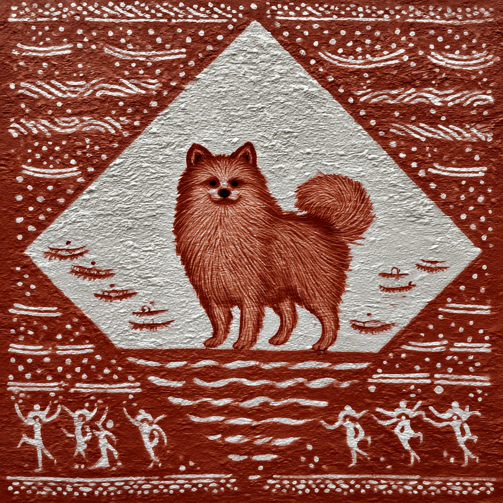Warli tribal art pet portrait example
