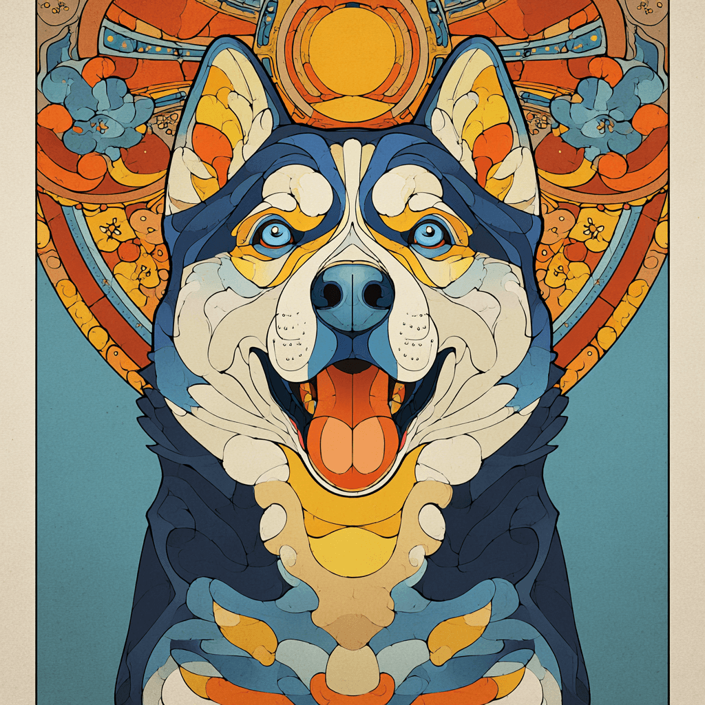 Art Deco poster pet portrait example