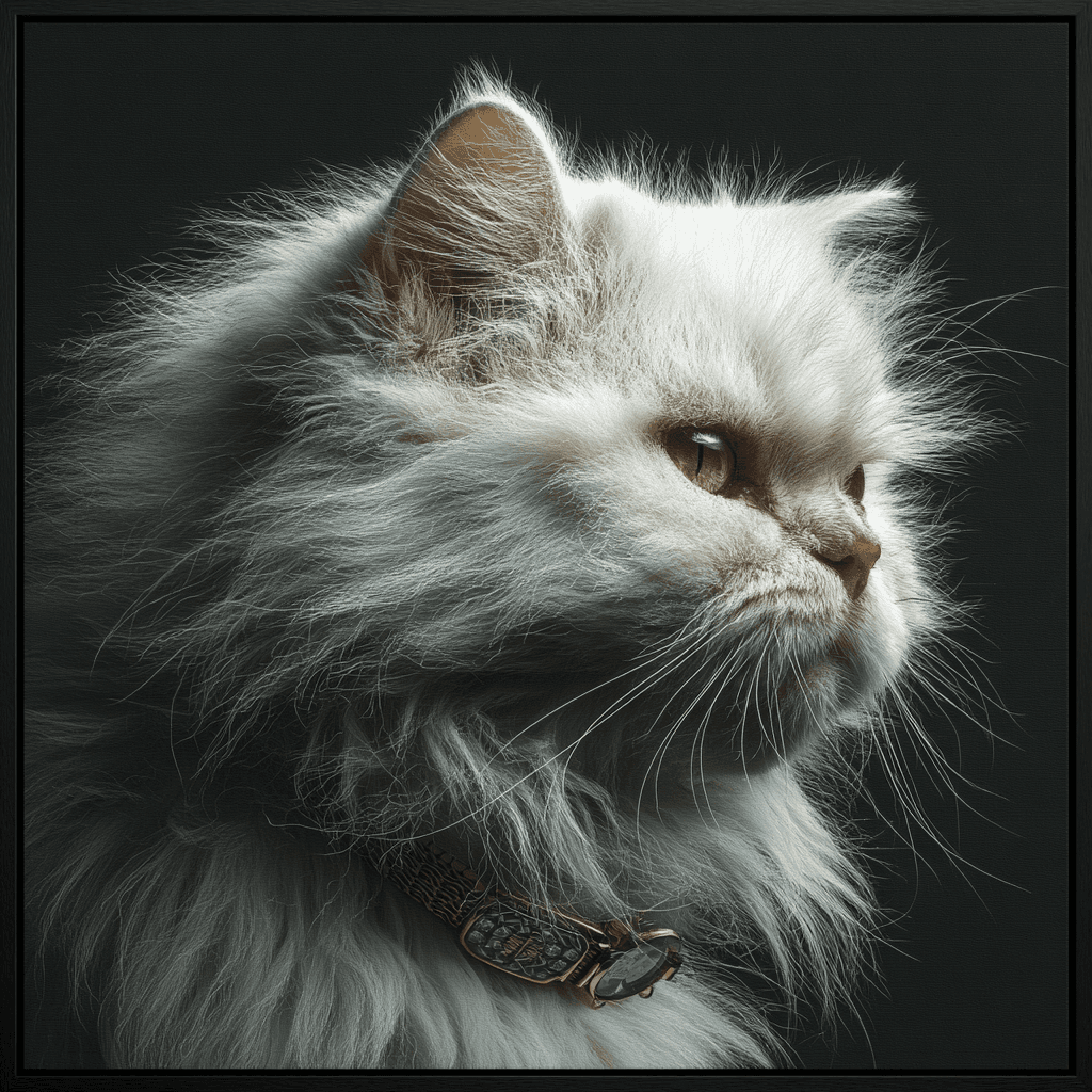 Luxury watch ad style pet portrait example