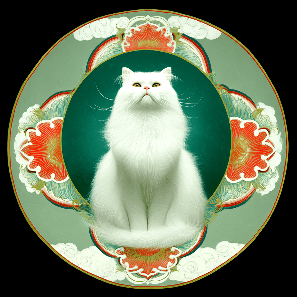Tibetan thangka-inspired ornament pet portrait example